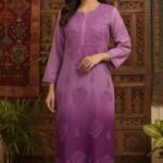 Chikankari 3D Muslin Kurti – Ombre Elegance - Copy