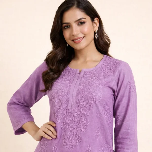 Lavender Lucknowi Chikankari Kurti