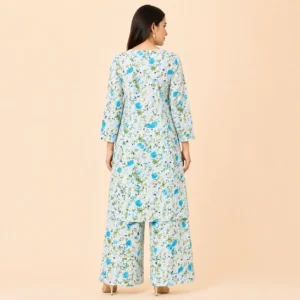 Exclusive Premium White Floral Kurta Palazzo Set for Women- Best Pick 2026