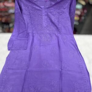 Premium Chikankari Dyeable Short Top – Muslin Elegance
