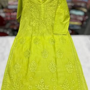 Premium Chikankari Ghaspatti Kurti – Handcrafted Lucknowi Elegance