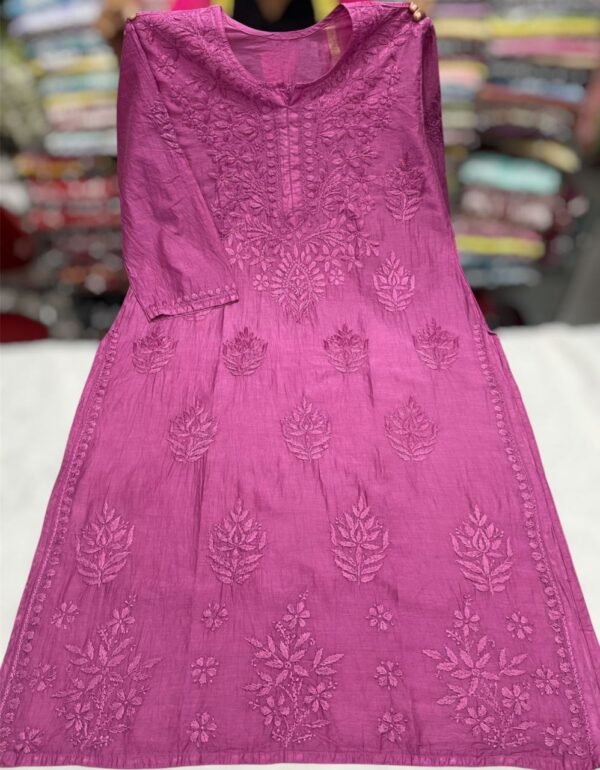 premium-chikankari-ghaspatti-kurti-magenta tone