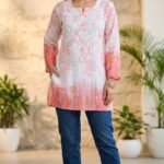 Light Pink Chikankari Georgette Short Kurti with Inner