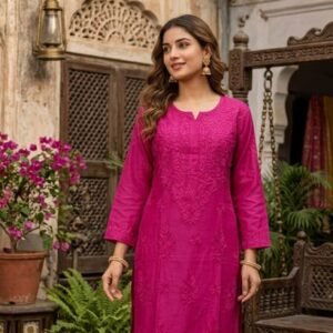 Beautiful Muslin Chikankari Kurta Palazzo Set | Ghaspatti Hand Embroidery