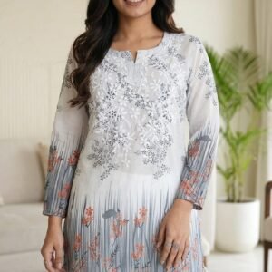 Chikankari Georgette Short Kurti